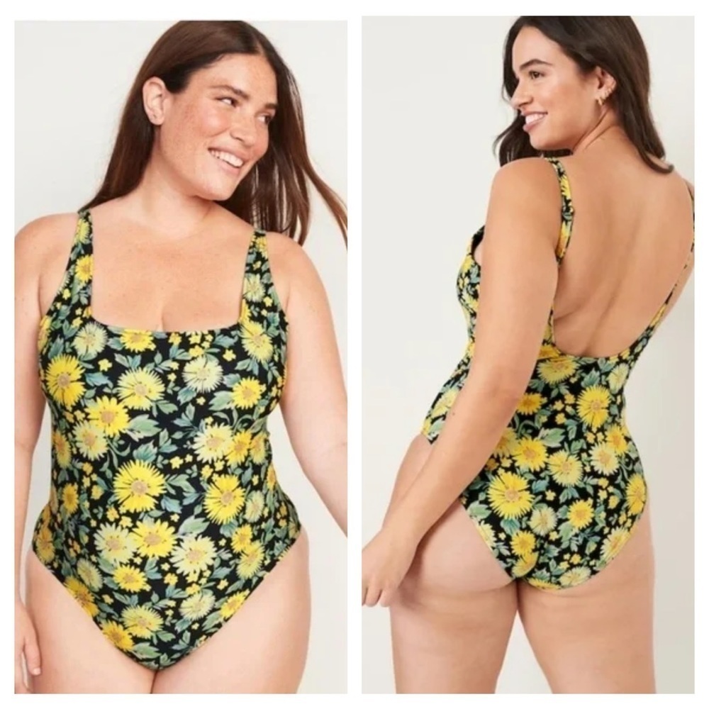 Old Navy Women’s one Piece Swimsuit Sunflower Size XL New with tag